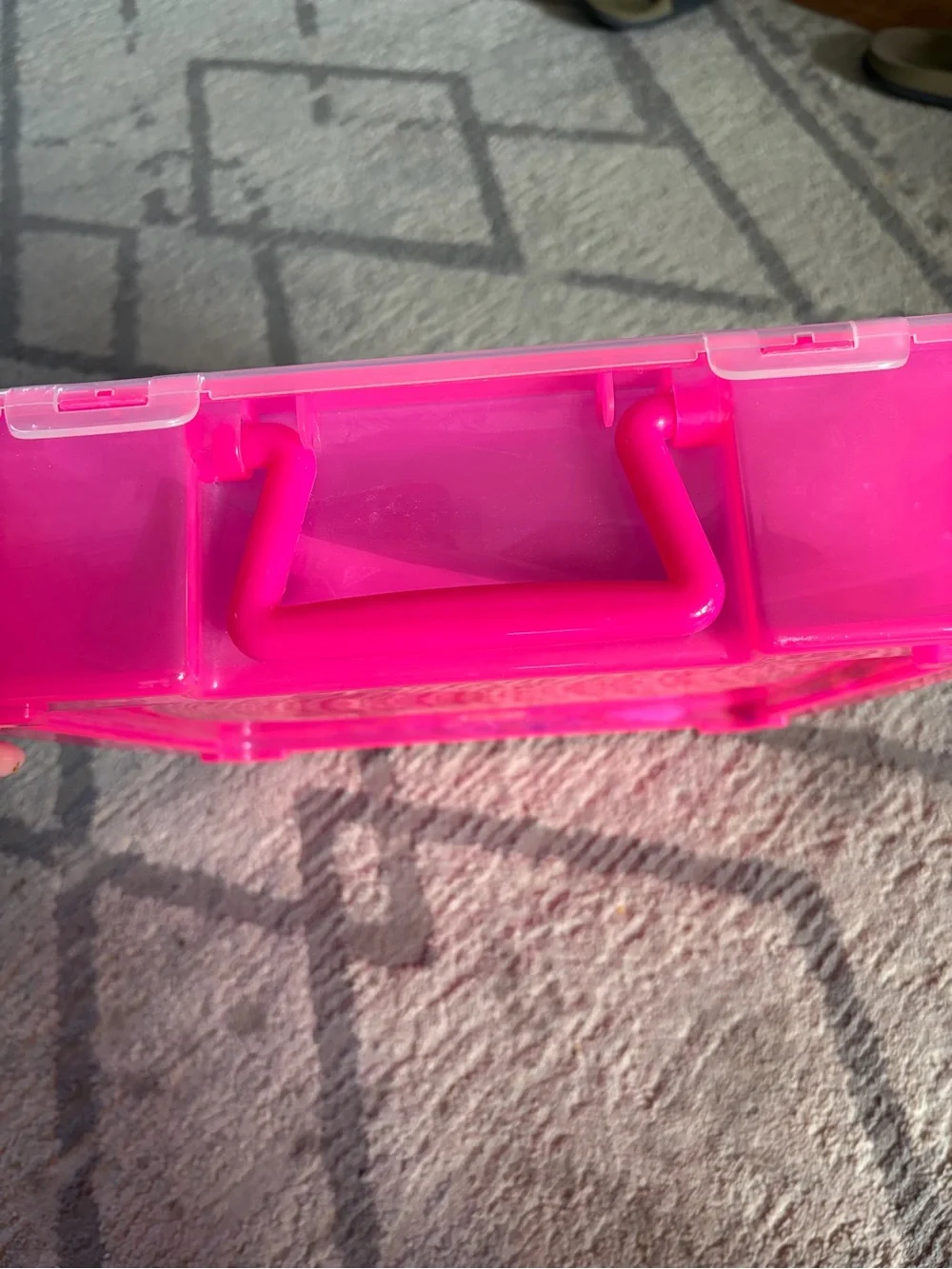 Pink Clear Plastic Craft Storage Box
